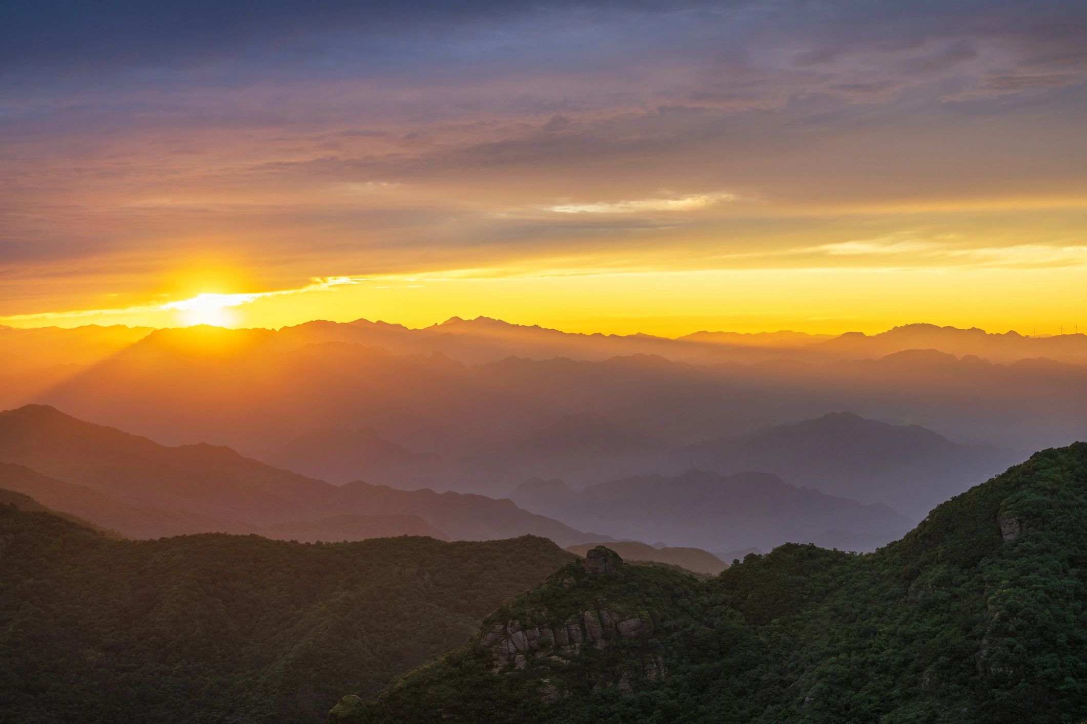 Beijing sunset glow from Western Hills